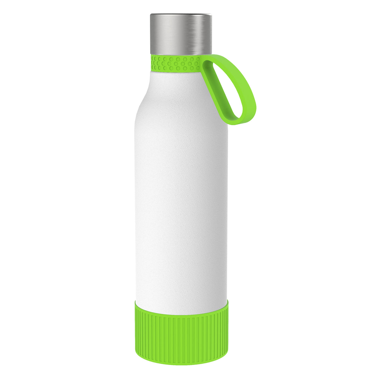 Flasche: weiß, Ring: hellgrün, Hülle: hellgrün