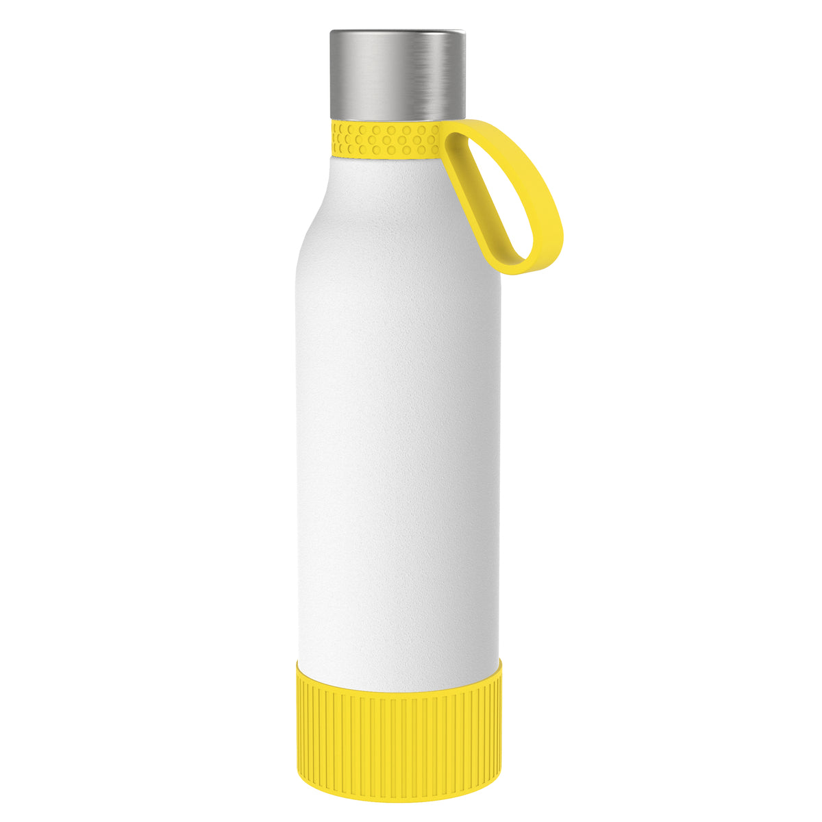 Flasche: weiß, Ring: gelb, Hülle: gelb