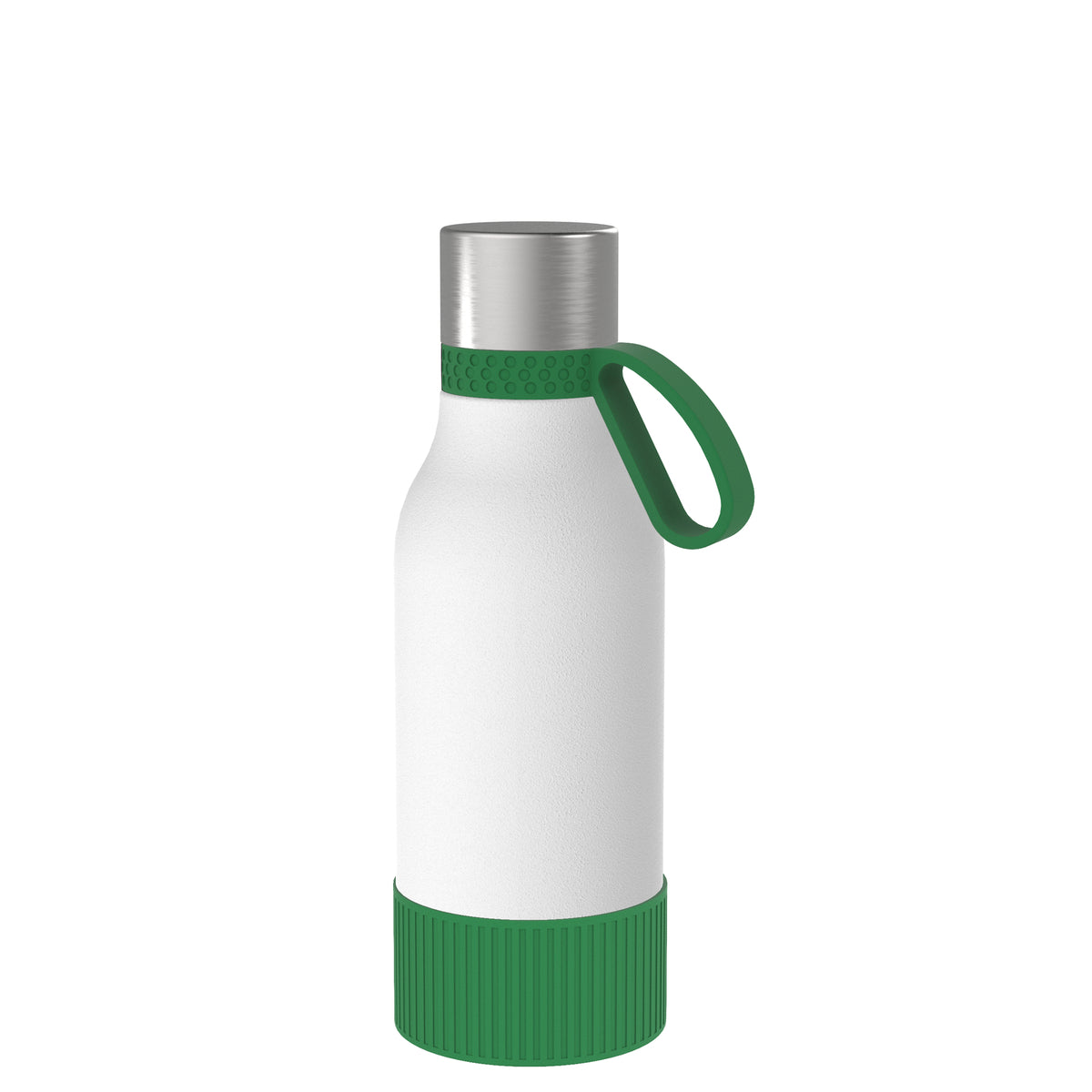 Flasche: weiß, Ring: grün, Hülle: grün
