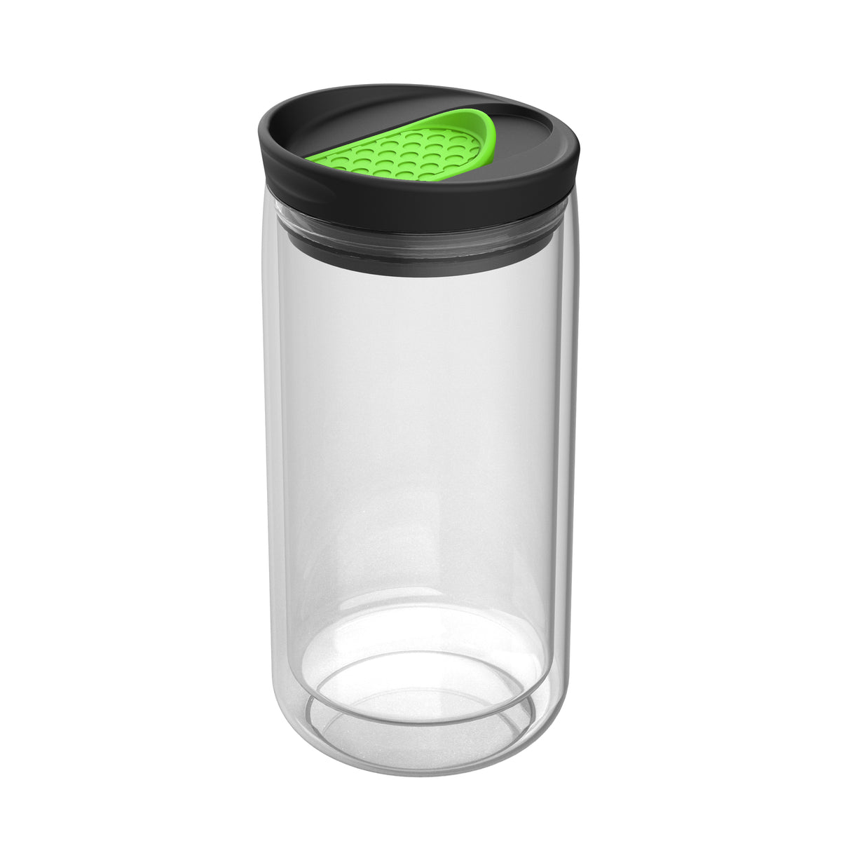 Becher: transparent, Deckel: hellgrün