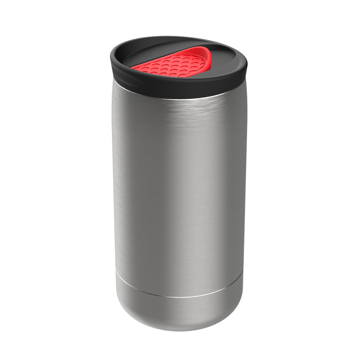 Becher: silber, Deckel: rot