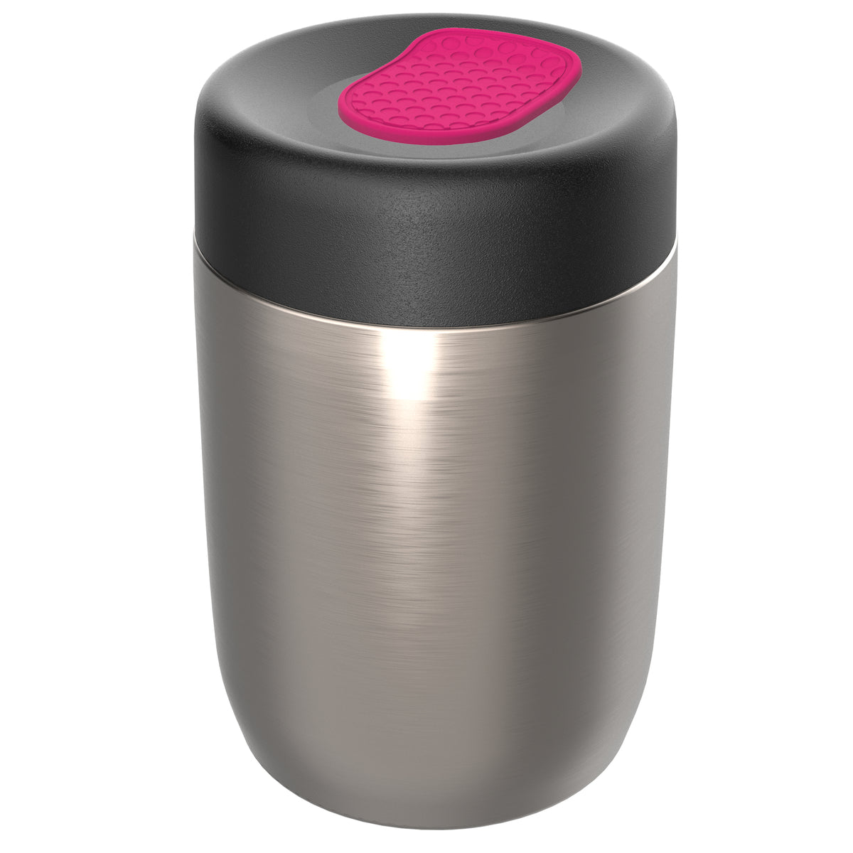 pot: silber, Deckel: magenta
