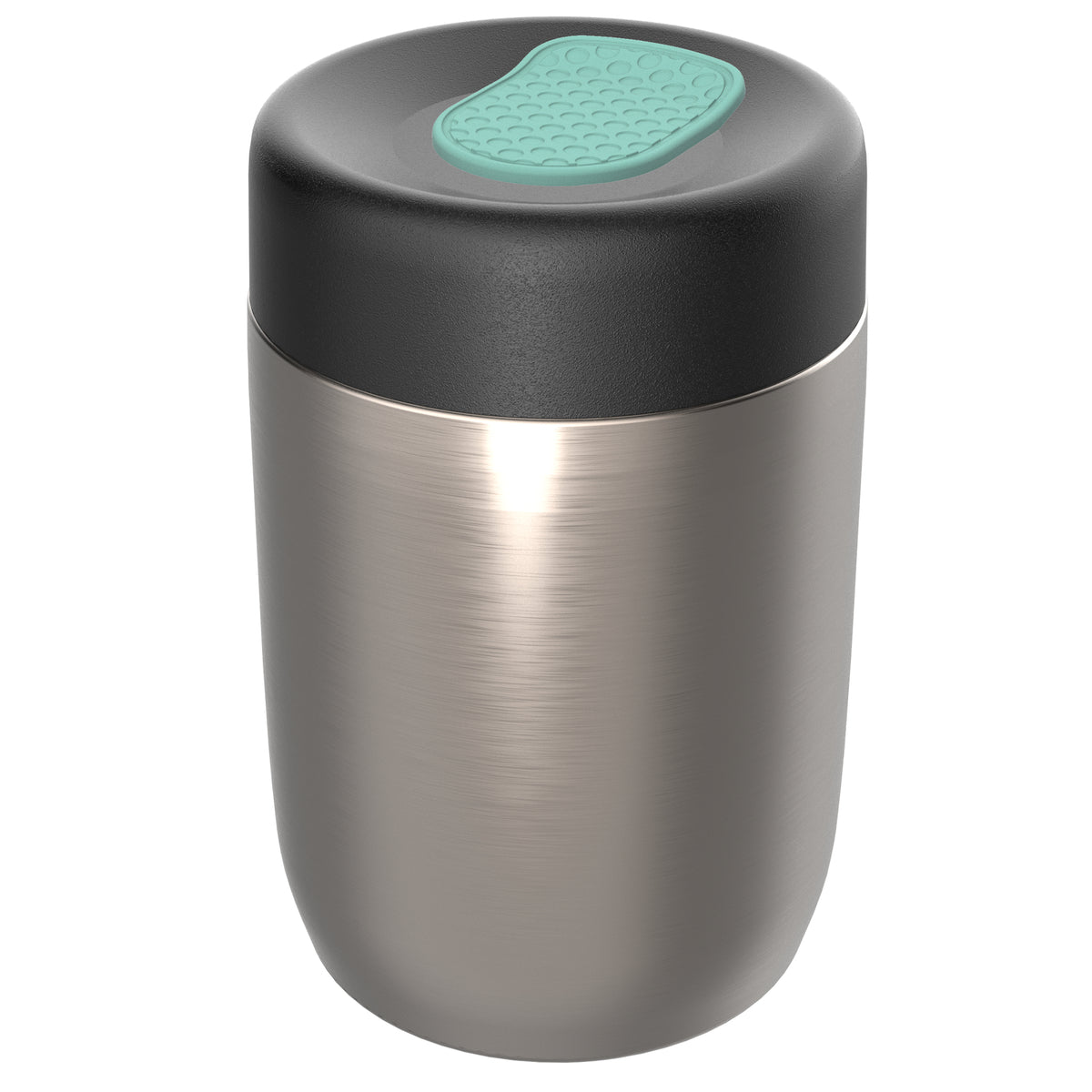 pot: silber, Deckel: mint