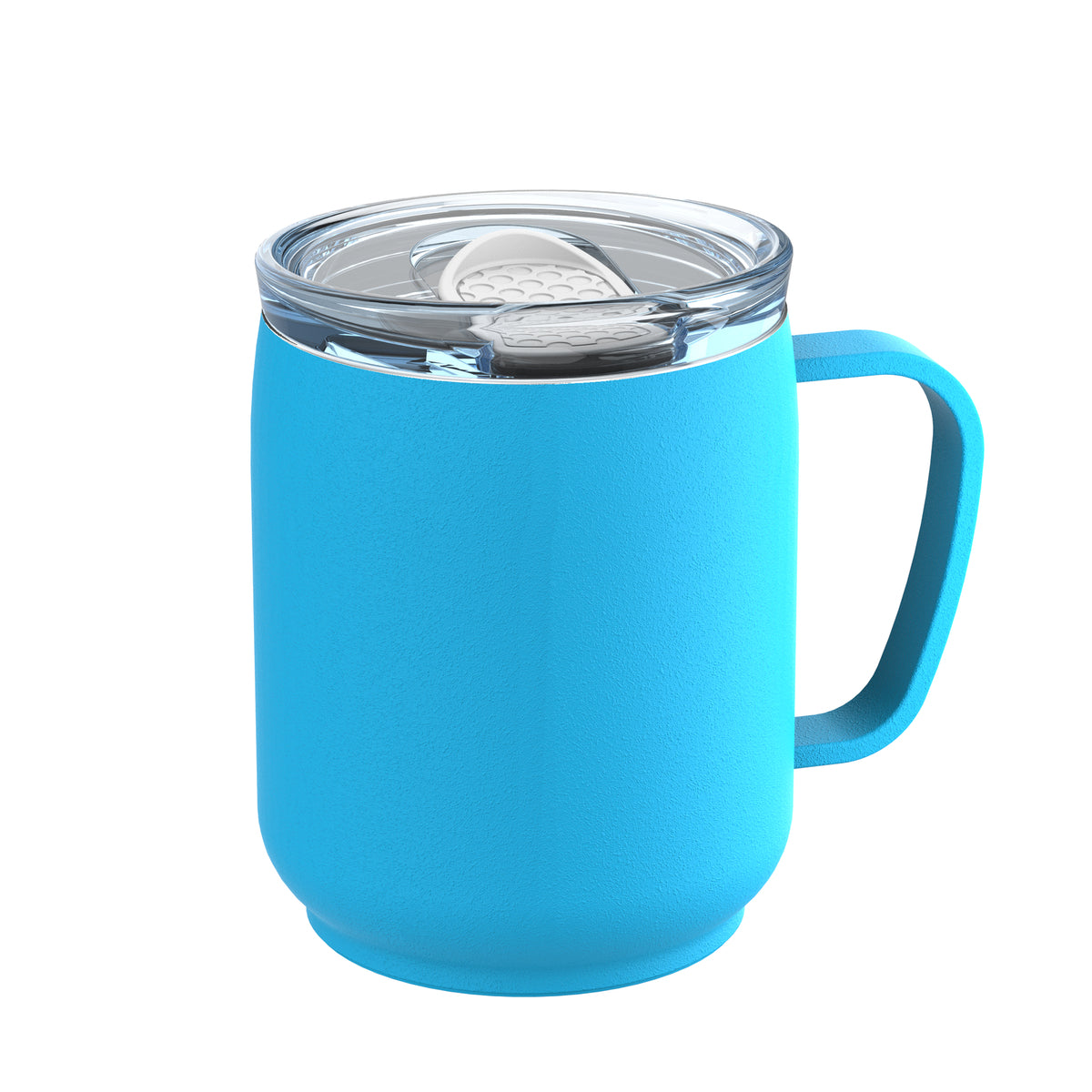 Becher: cyan, Deckel: weiß