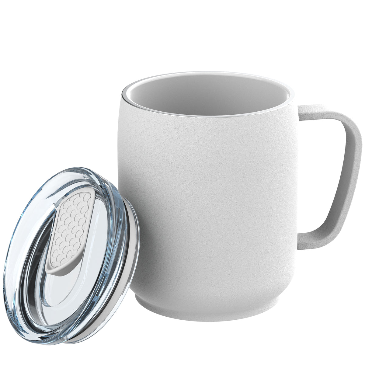 Becher: weiß, Deckel: weiß