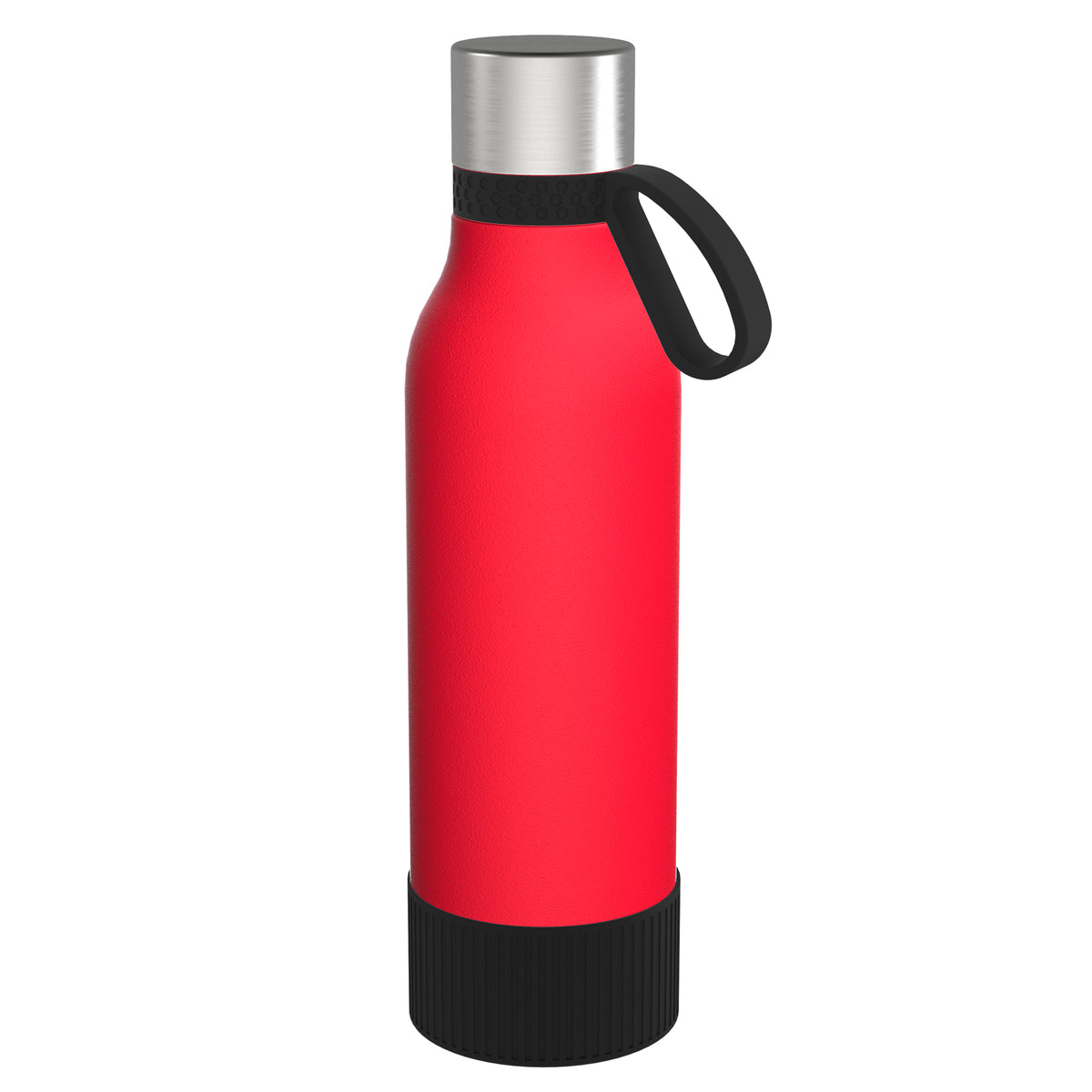 Flasche: rot, Ring: schwarz, Hülle: schwarz