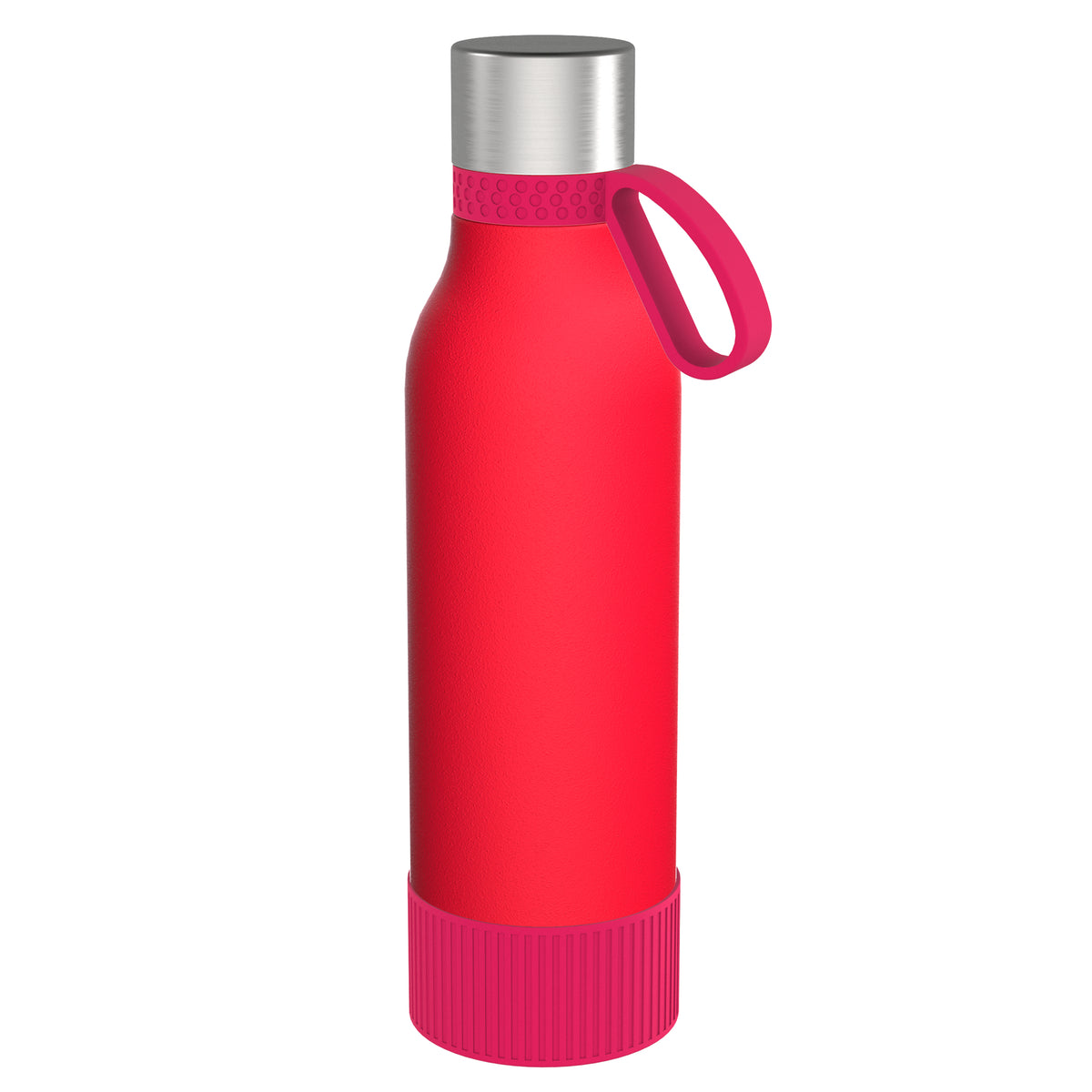 Flasche: rot, Ring: magenta, Hülle: magenta
