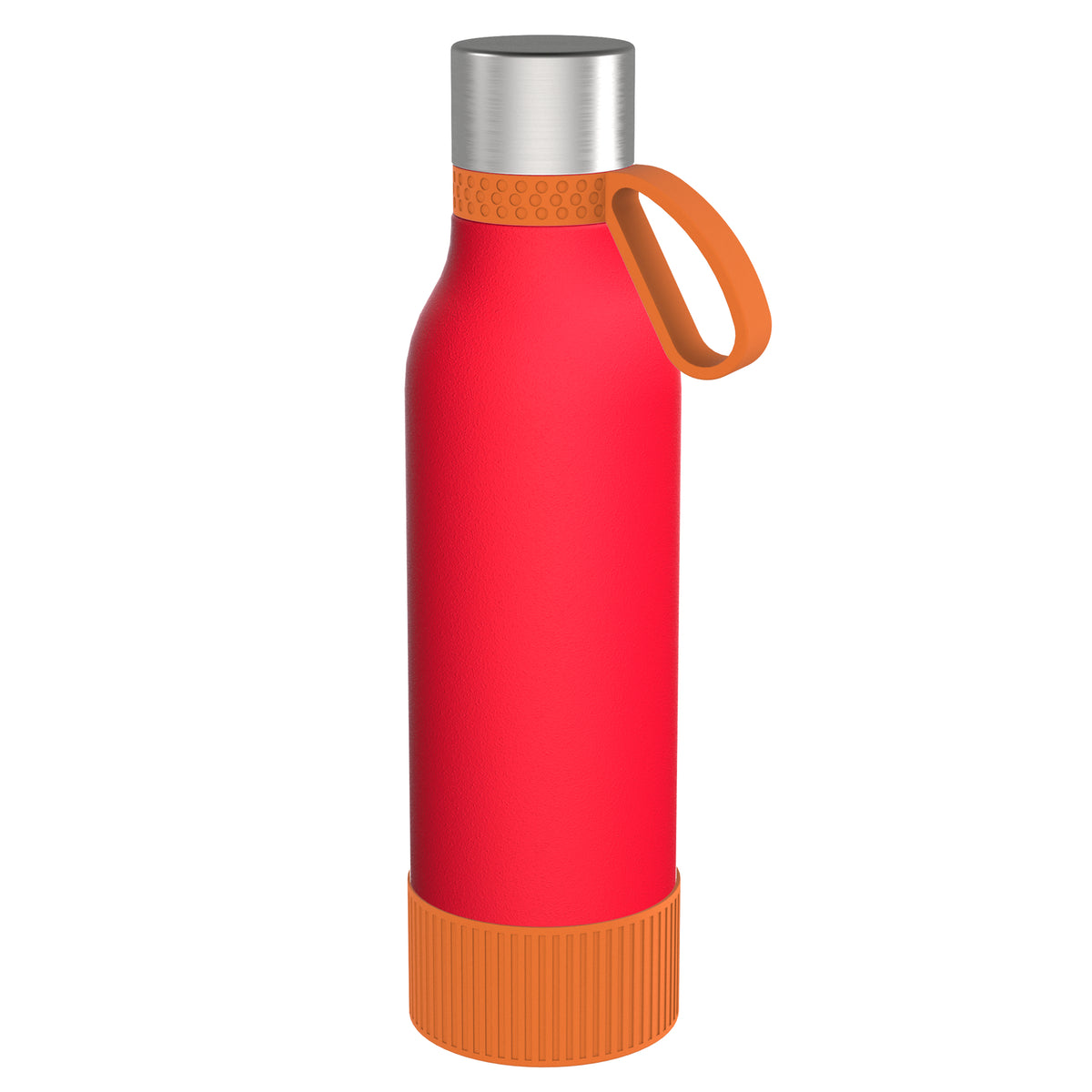 Flasche: rot, Ring: orange, Hülle: orange