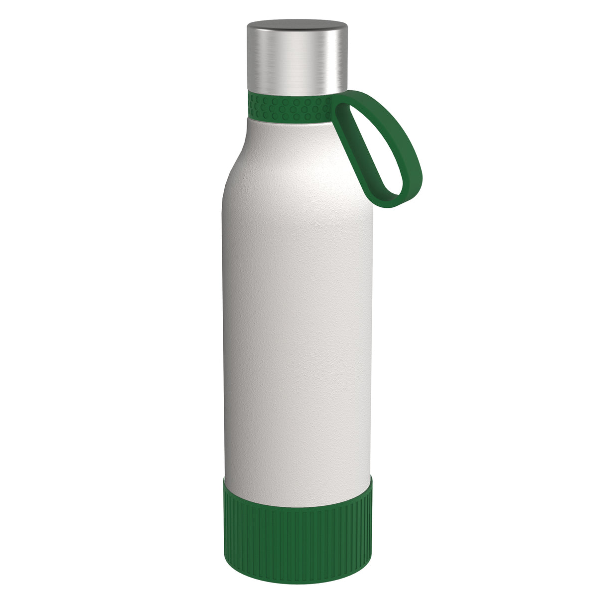 Flasche: weiß, Ring: grün, Hülle: grün