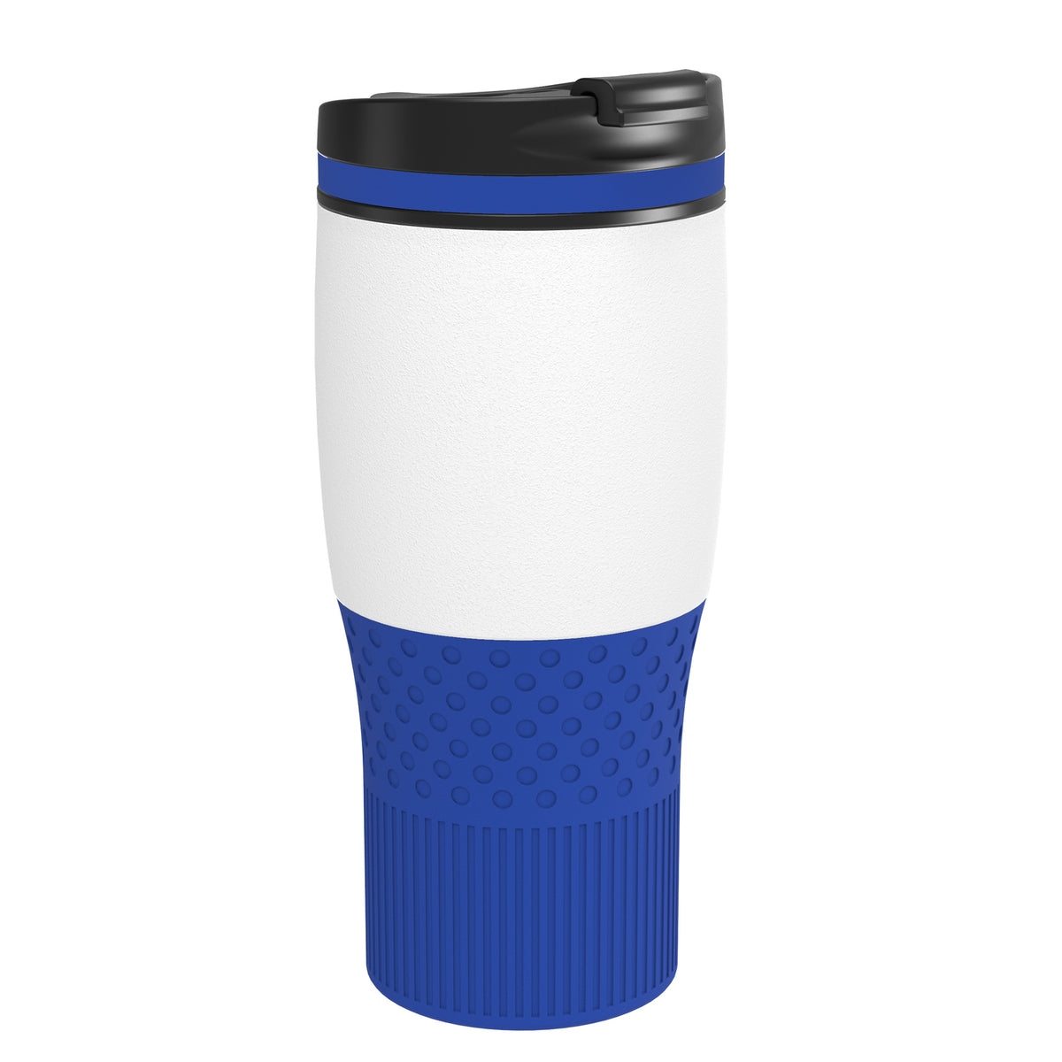 Becher: weiß, Ring: blau, Hülle: blau