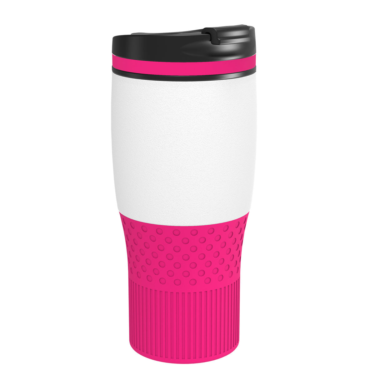 Becher: weiß, Ring: magenta, Hülle: magenta