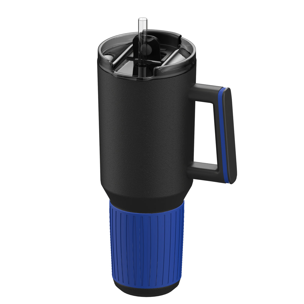 Becher: schwarz, Ring: blau, Hülle: blau
