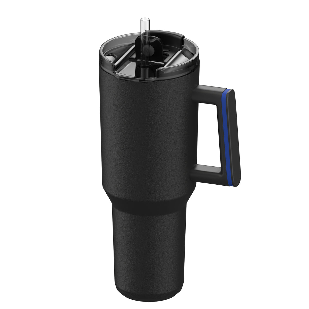 Becher: schwarz, Ring: blau