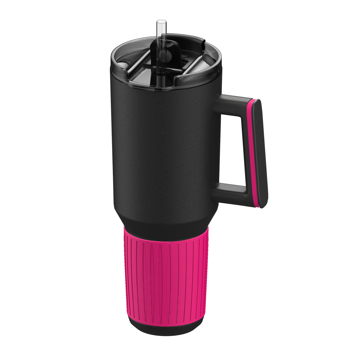 Becher: schwarz, Ring: magenta, Hülle: magenta