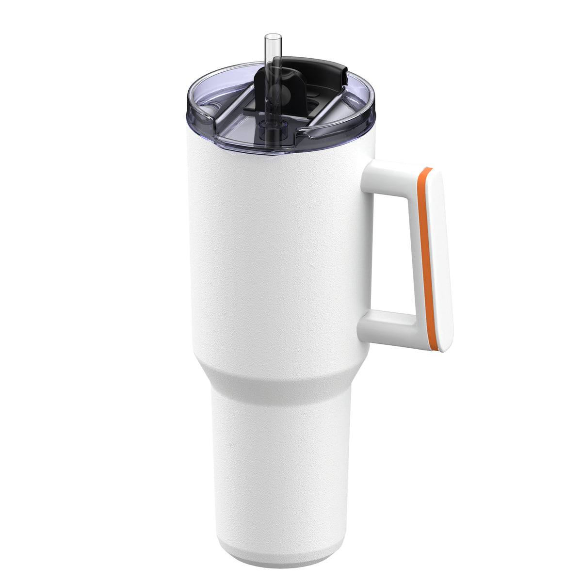 Becher: weiß, Ring: orange