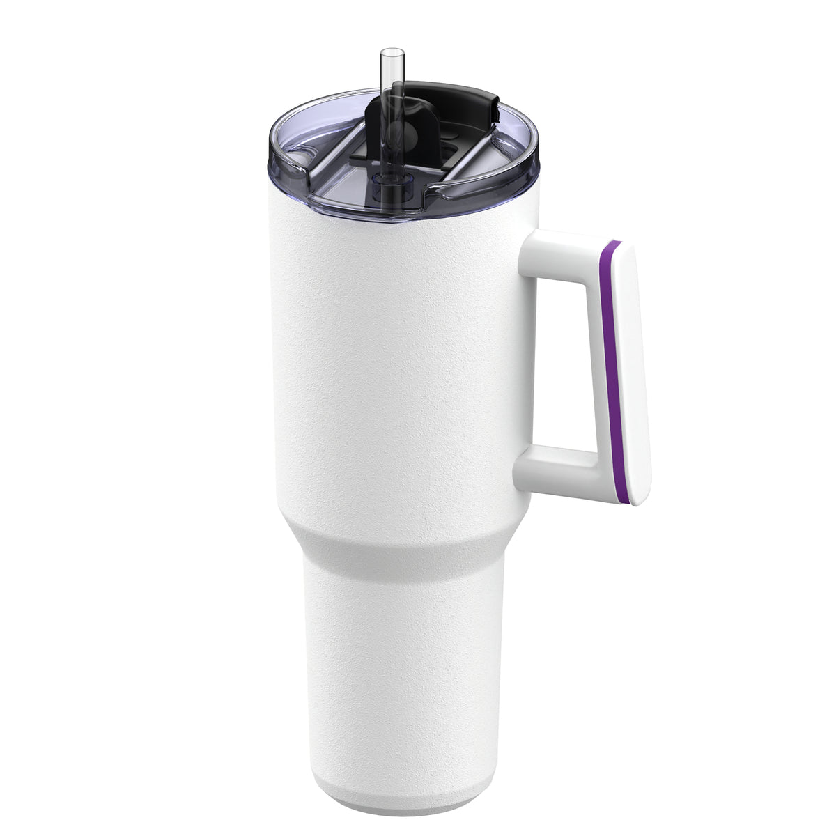 Becher: weiß, Ring: lila