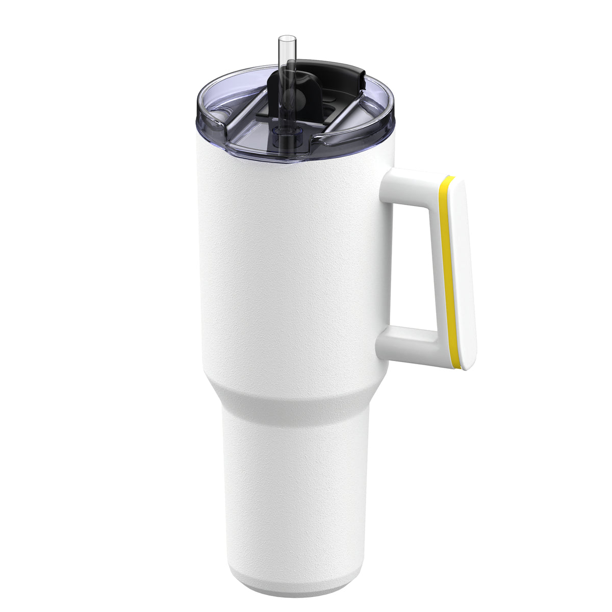 Becher: weiß, Ring: gelb