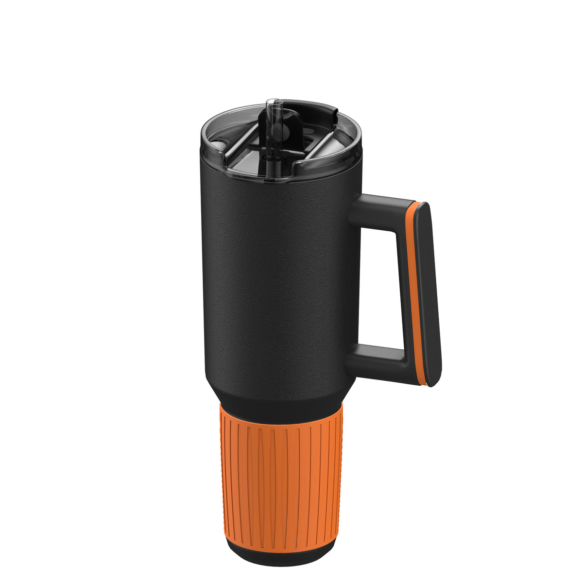 Becher: schwarz, Ring: orange, Hülle: orange