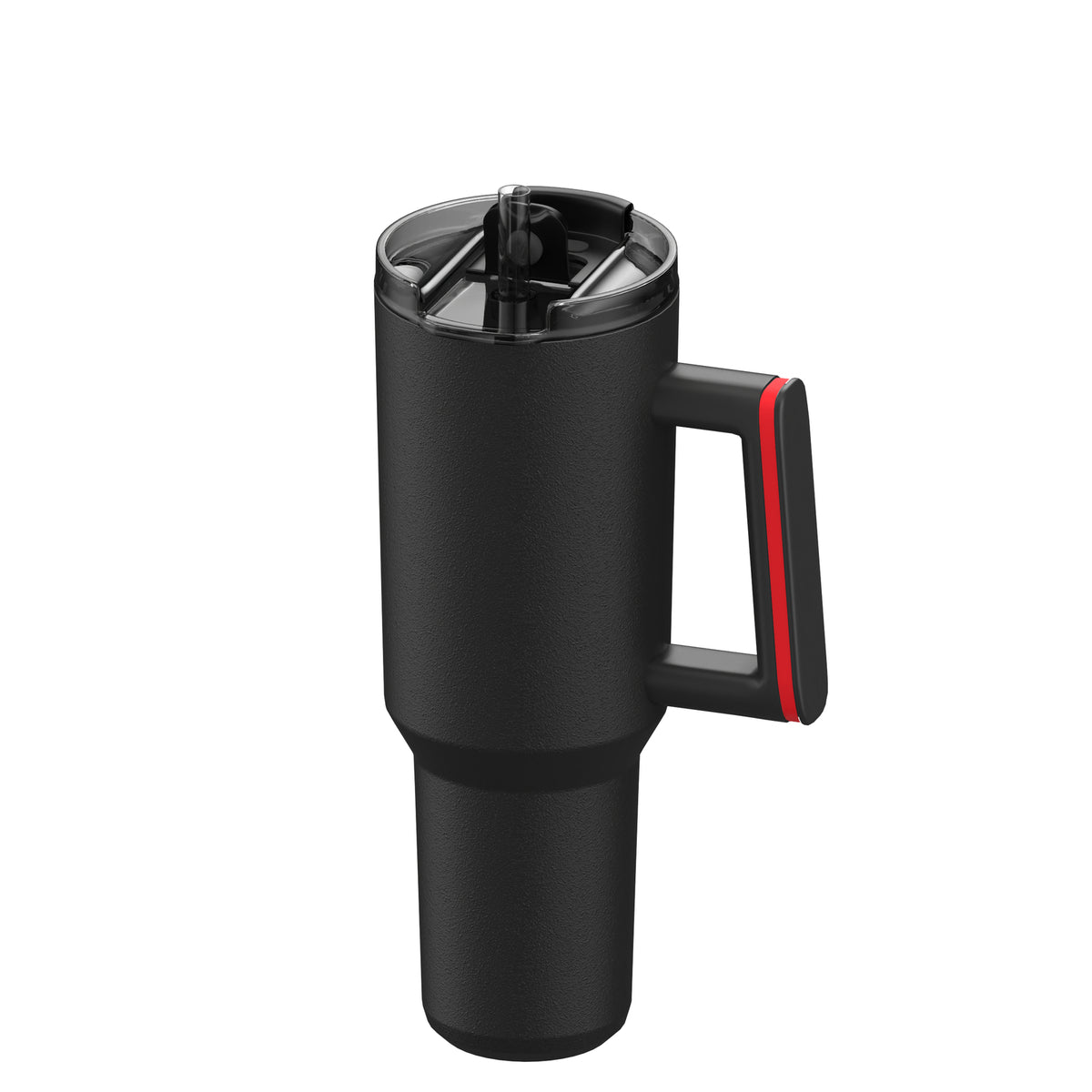 Becher: schwarz, Ring: rot