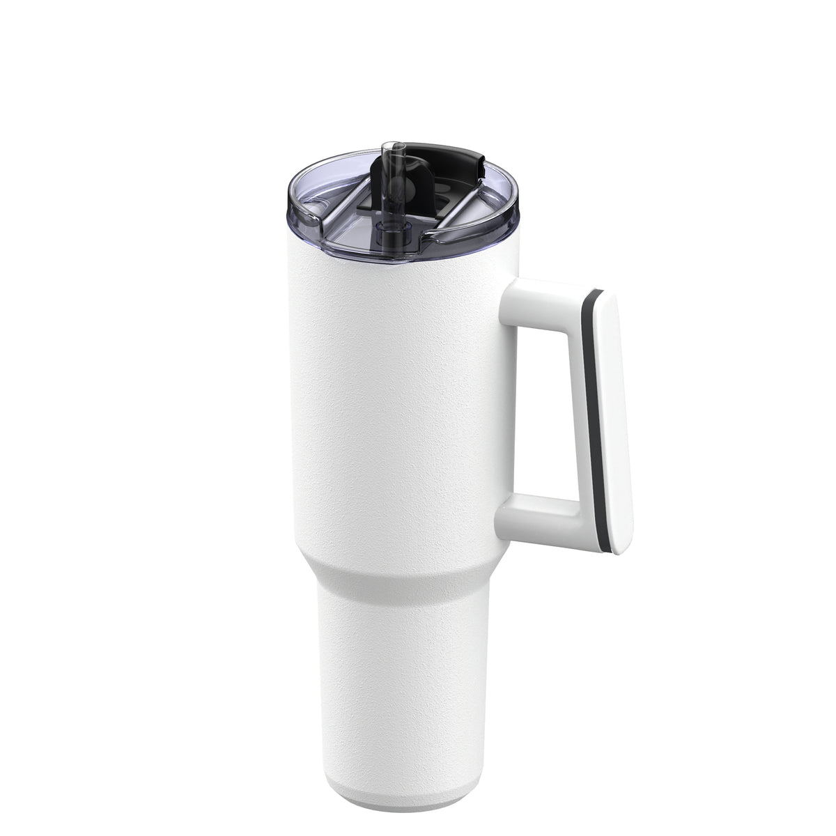 Becher: weiß, Ring: dunkelgrau