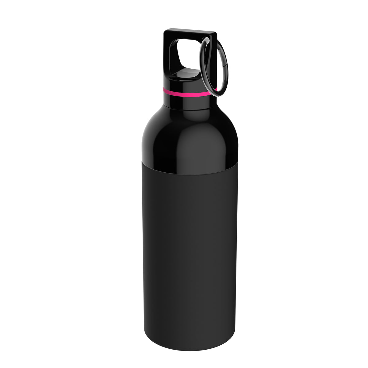 Flasche: schwarz, Ring: magenta