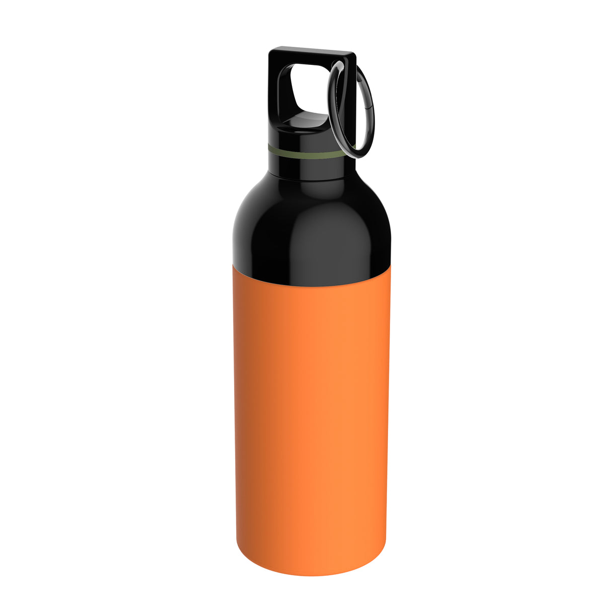 Flasche: orange, Ring: olivgrün