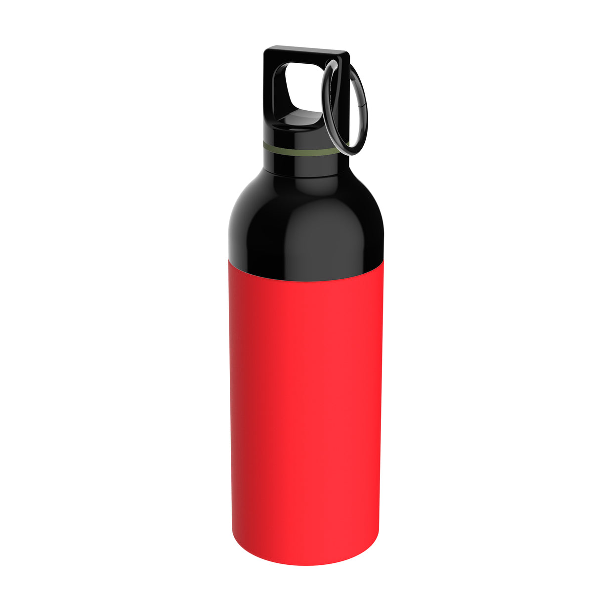 Flasche: rot, Ring: olivgrün