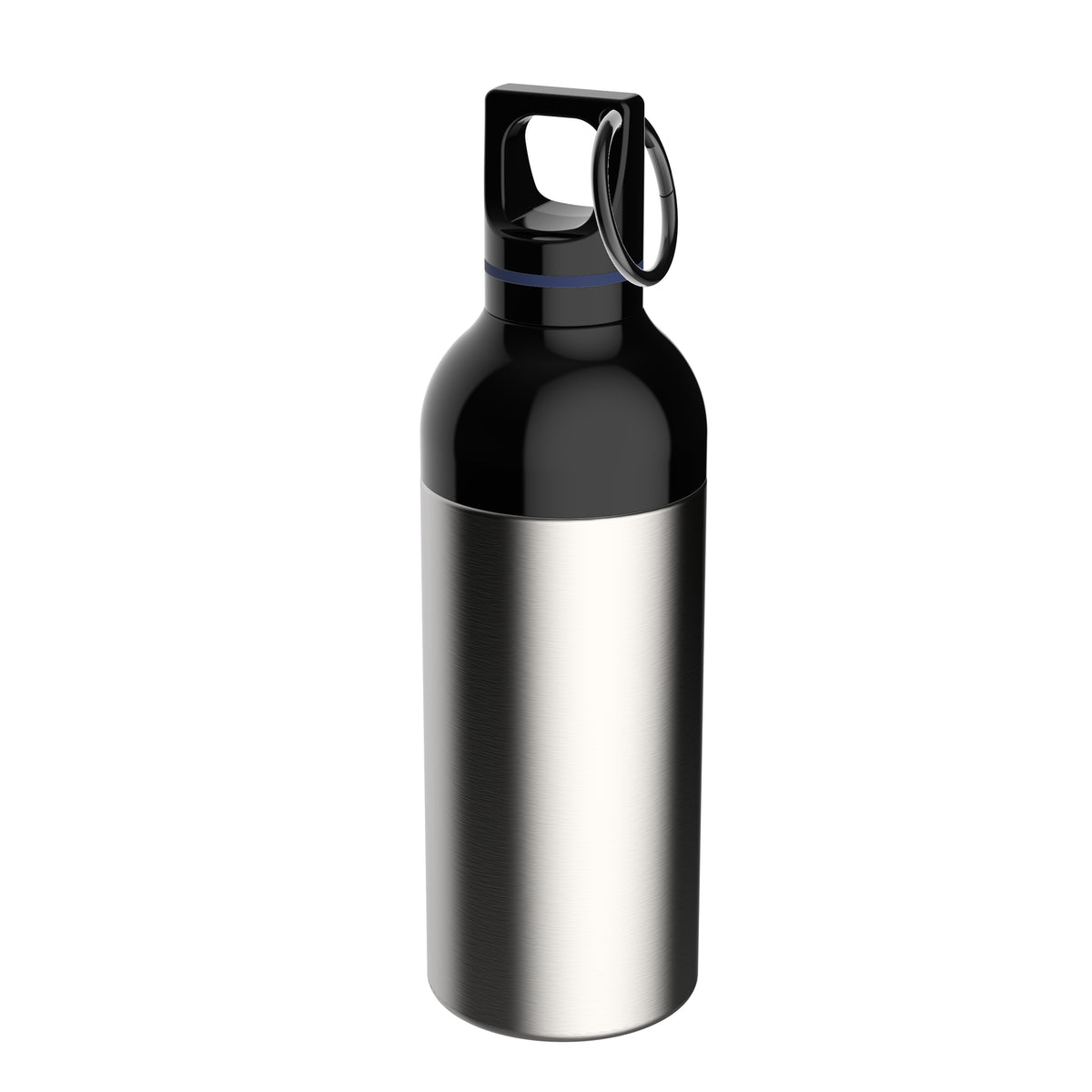 Flasche: silber, Ring: dunkelblau