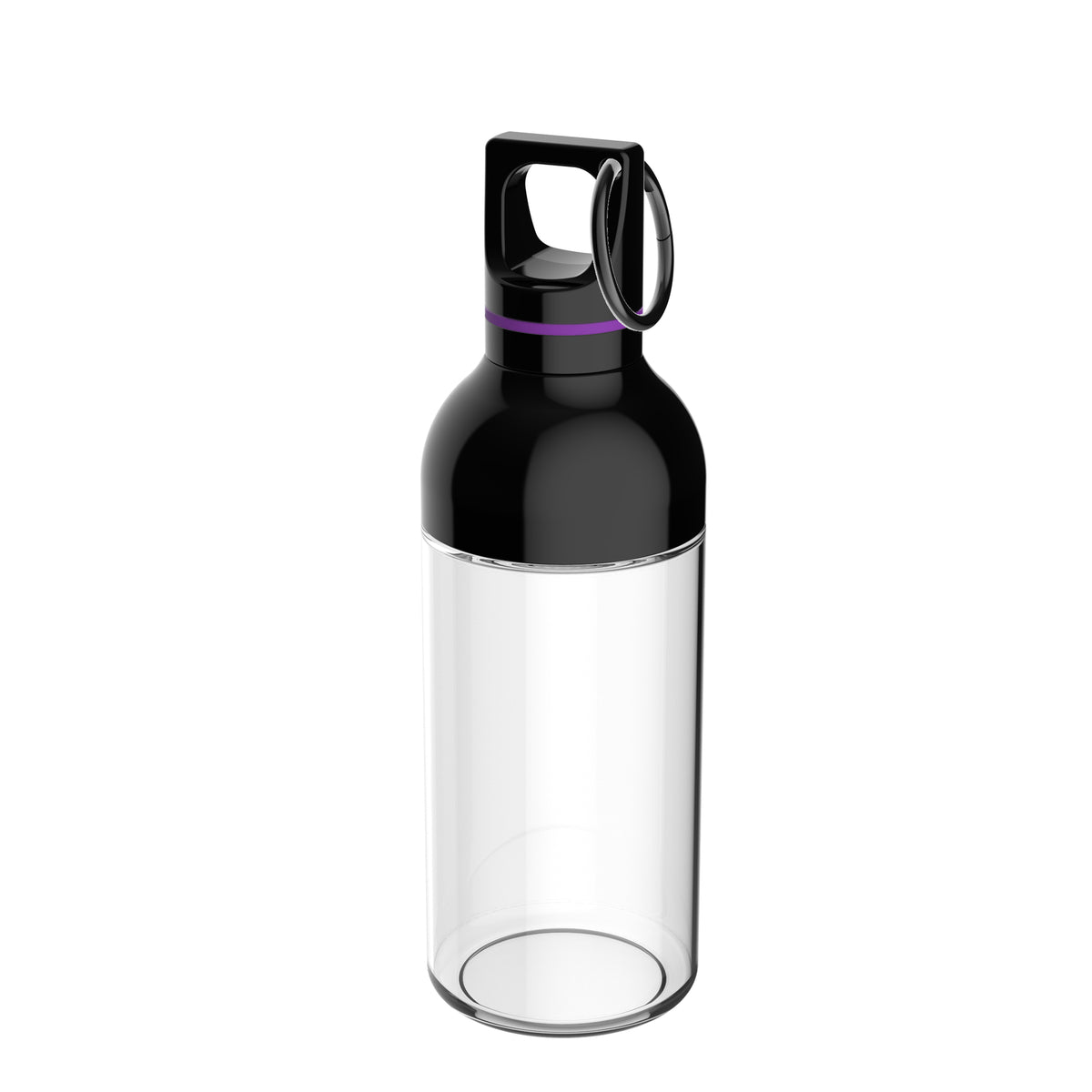 Flasche: transparent, Ring: lila