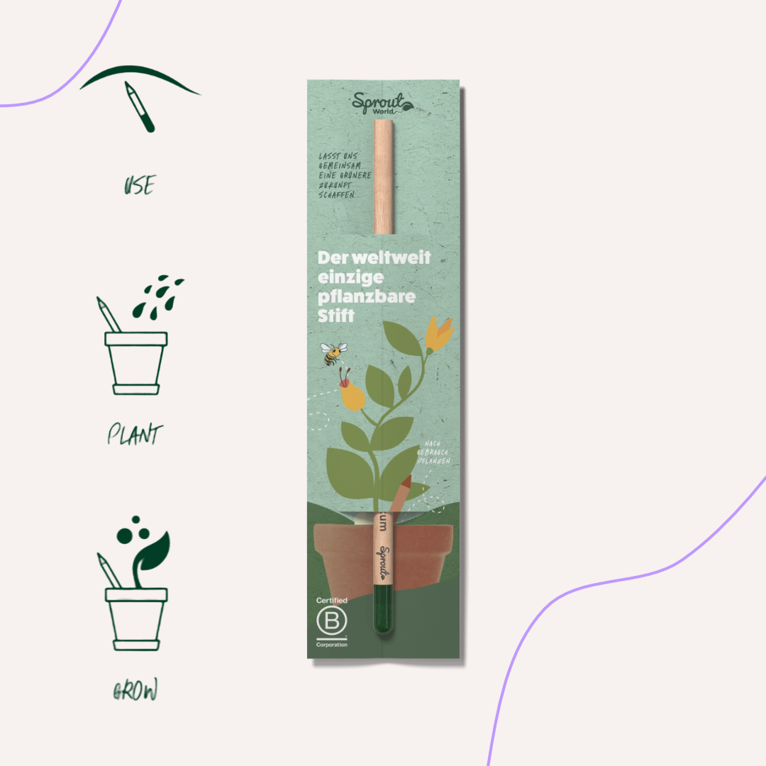 Sprout Bleistift mit Samen in Einsteckkarte im Standardmotiv