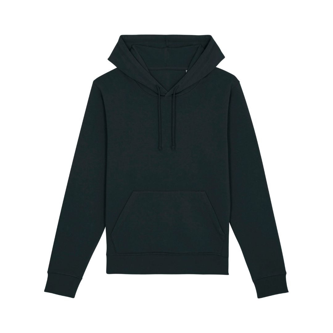 Unisex Hoodie in Schwarz.