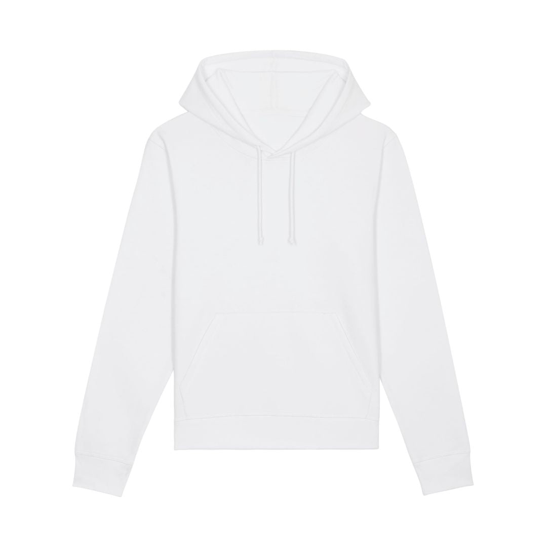 Unisex Hoodie in Weiß.