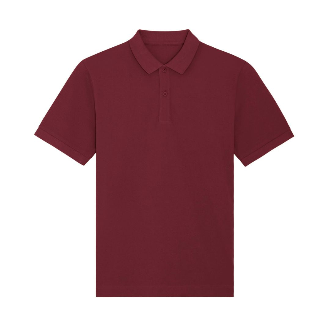 Unisex Poloshirt in burgunderrot.