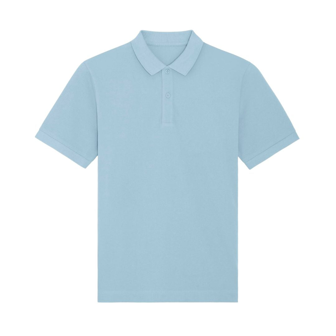 Unisex Poloshirt in Himmelsblau.