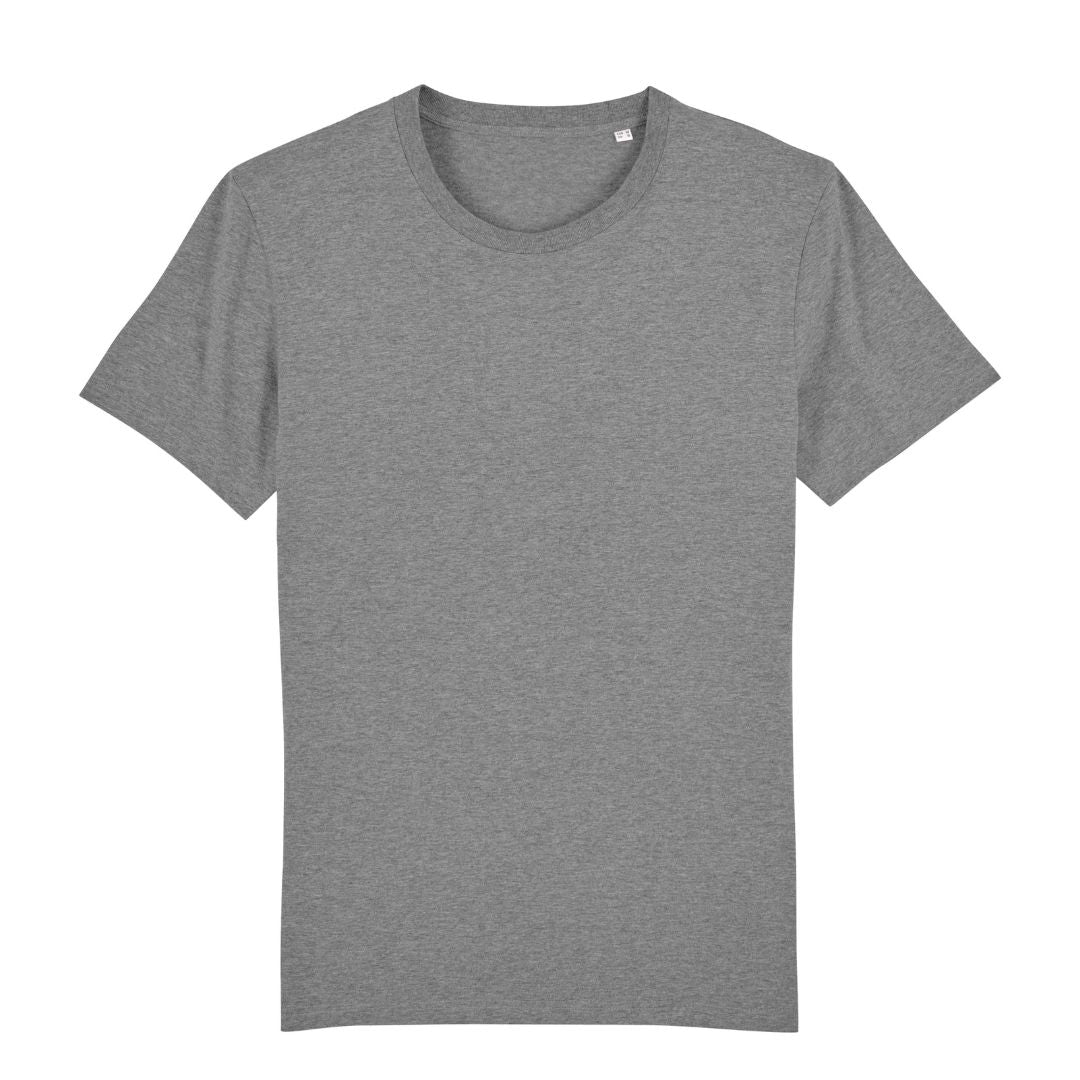 Unisex T-Shirt in Mid grau meliert.