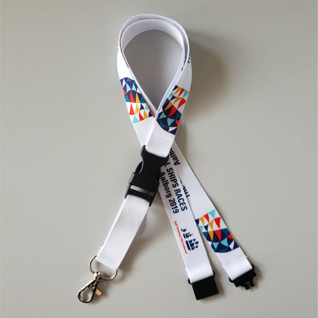 Lanyard mit Steckschließe und Sicherheitsverschluss mit Logo, bedruckt