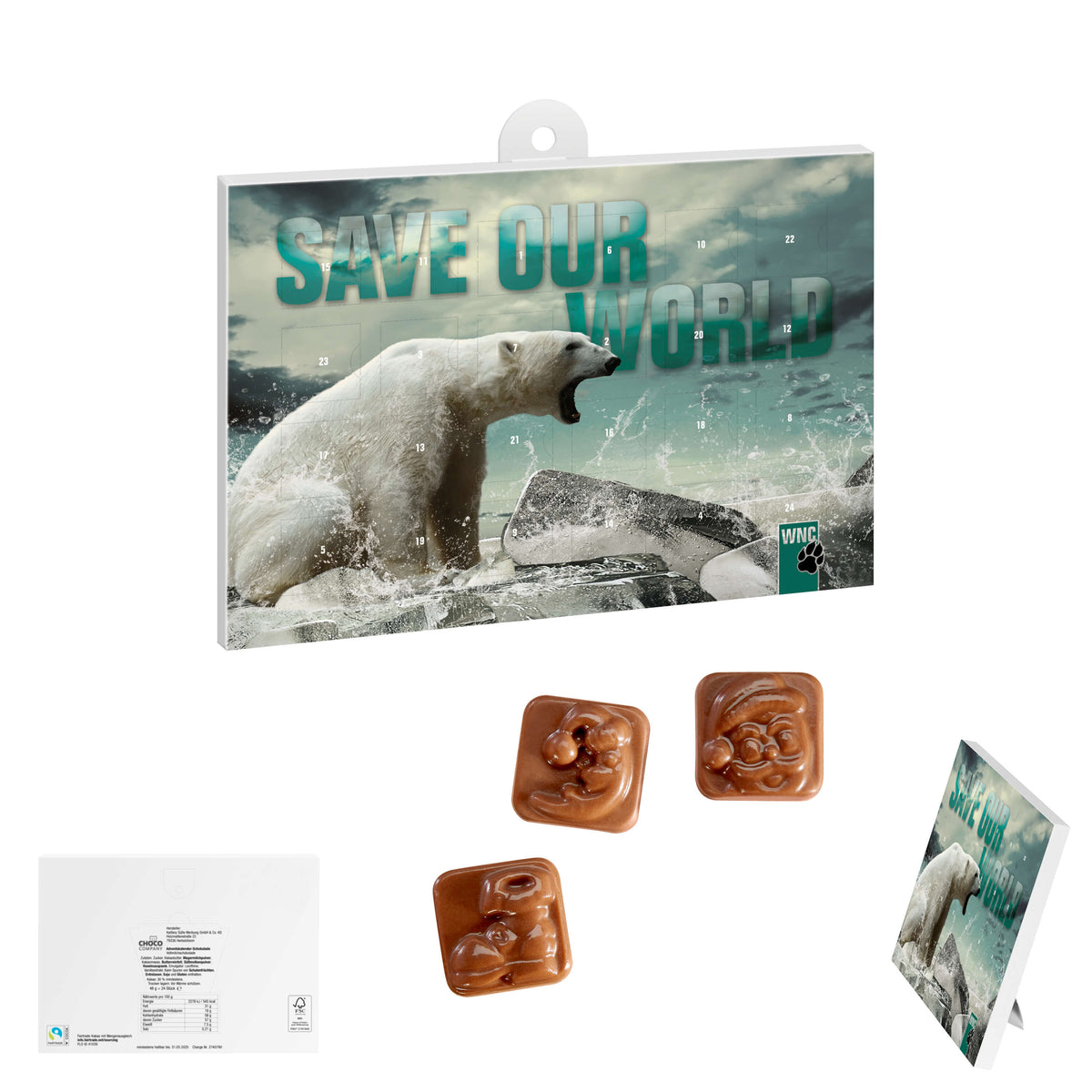 A5 Adventskalender mit individuell bedruckter Vorderseite