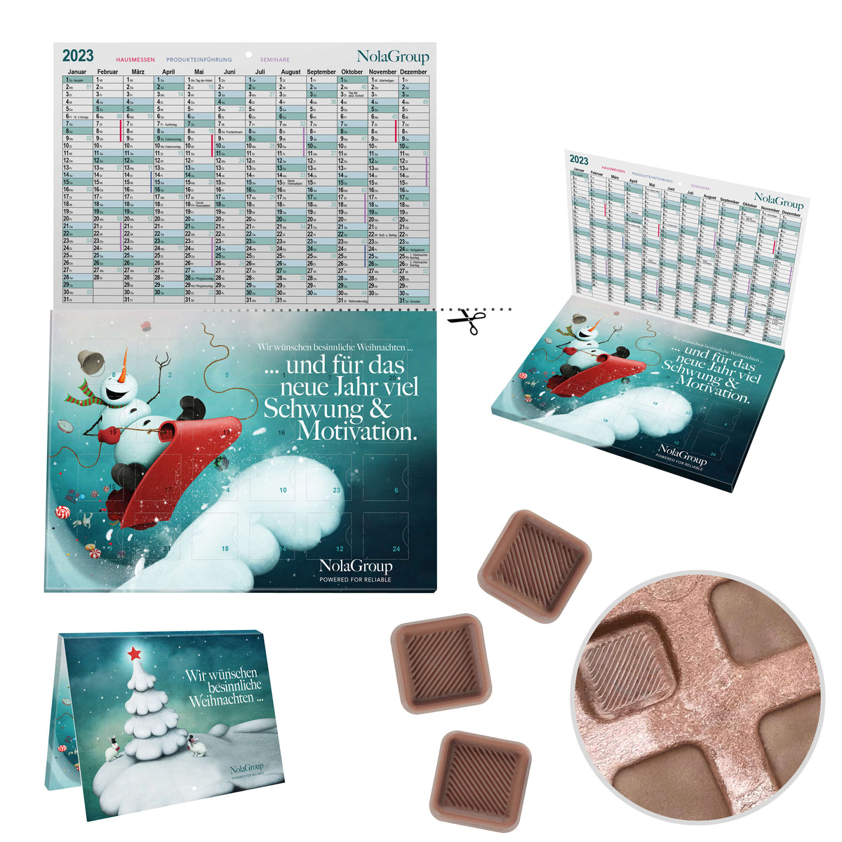 A5 Cover Adventskalender mit Inlay, rundum bedruckbar