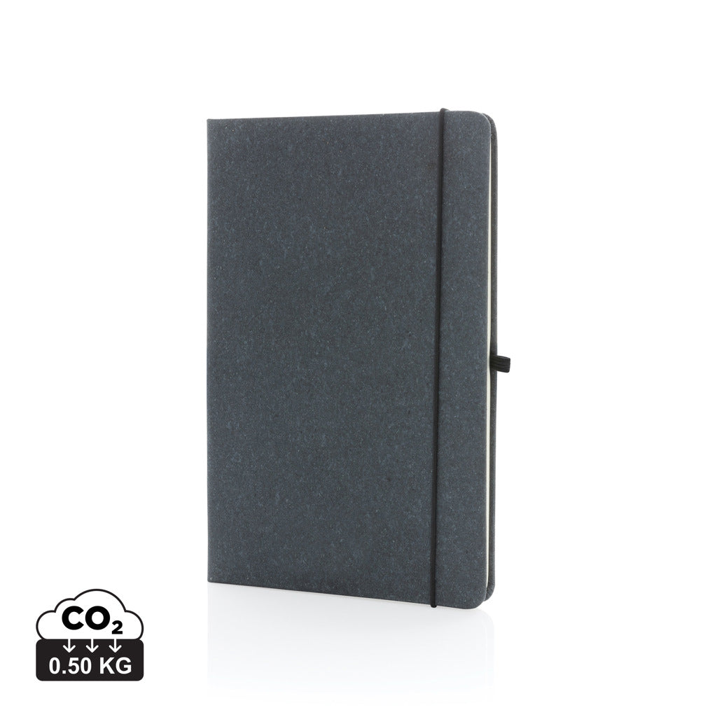 A5 Hardcover Notizbuch aus GRS recyceltem PU – grau