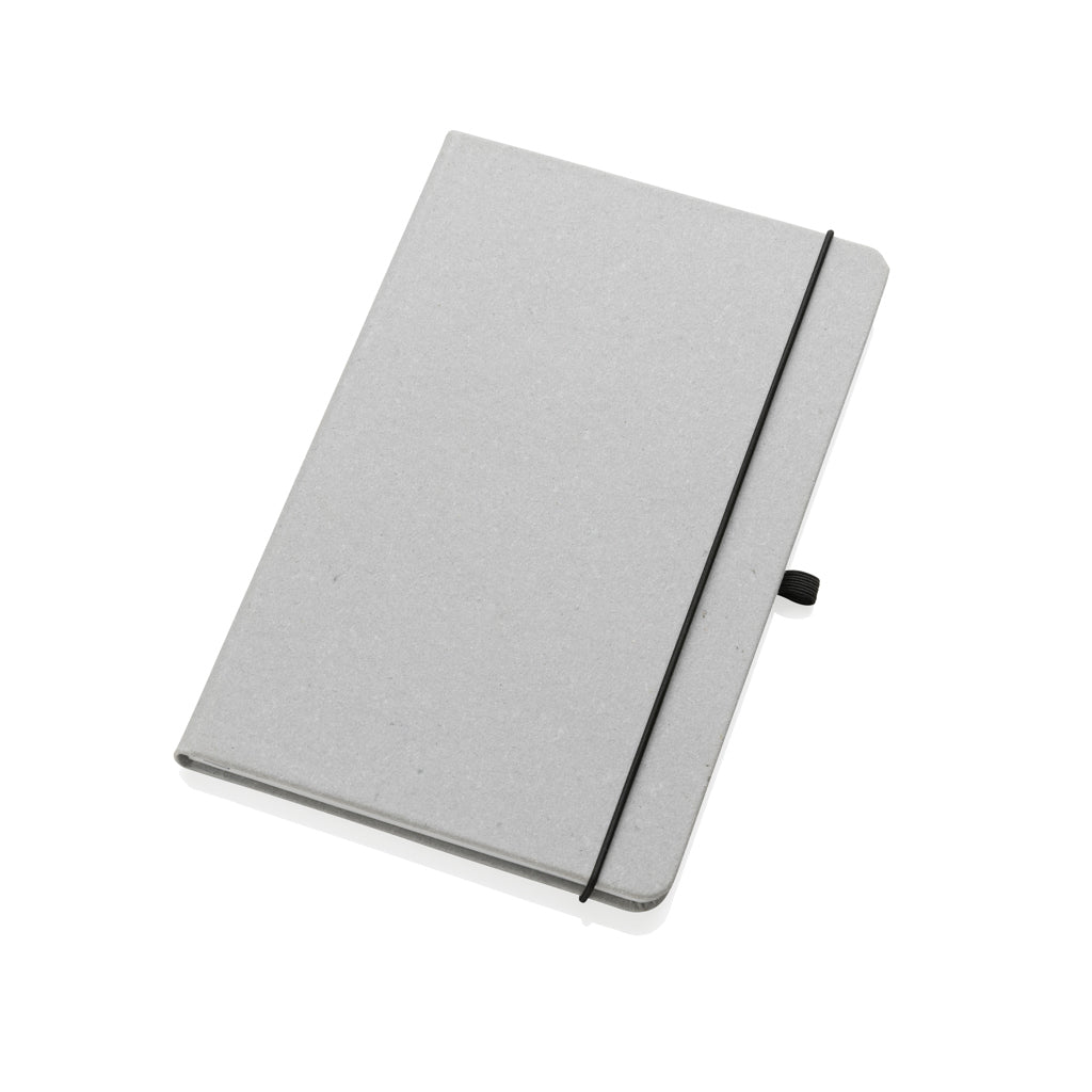 A5 Hardcover Notizbuch aus GRS recyceltem PU – Hellgrau