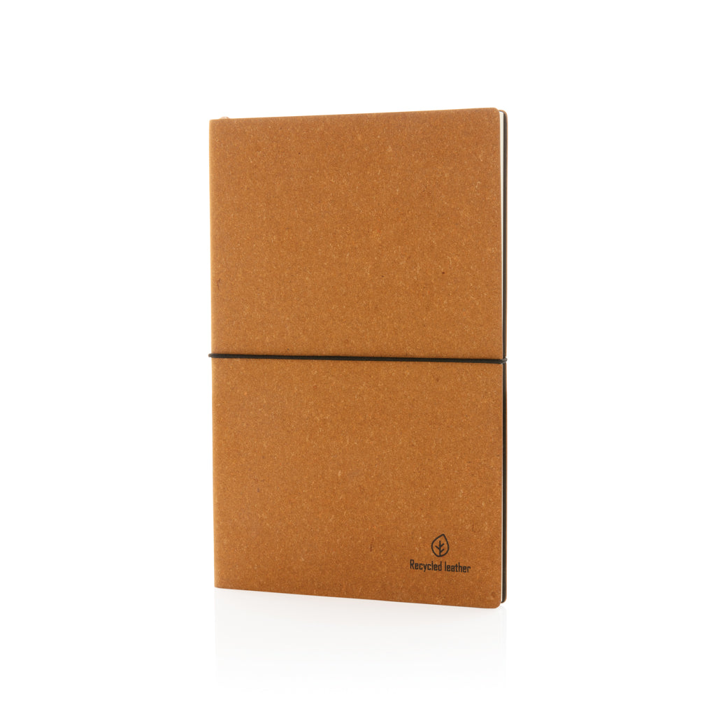 A5 Notizbuch aus GRS recyceltem Leder – braun