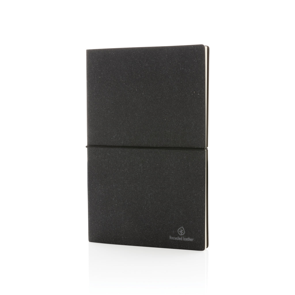 A5 Notizbuch aus GRS recyceltem Leder – grau