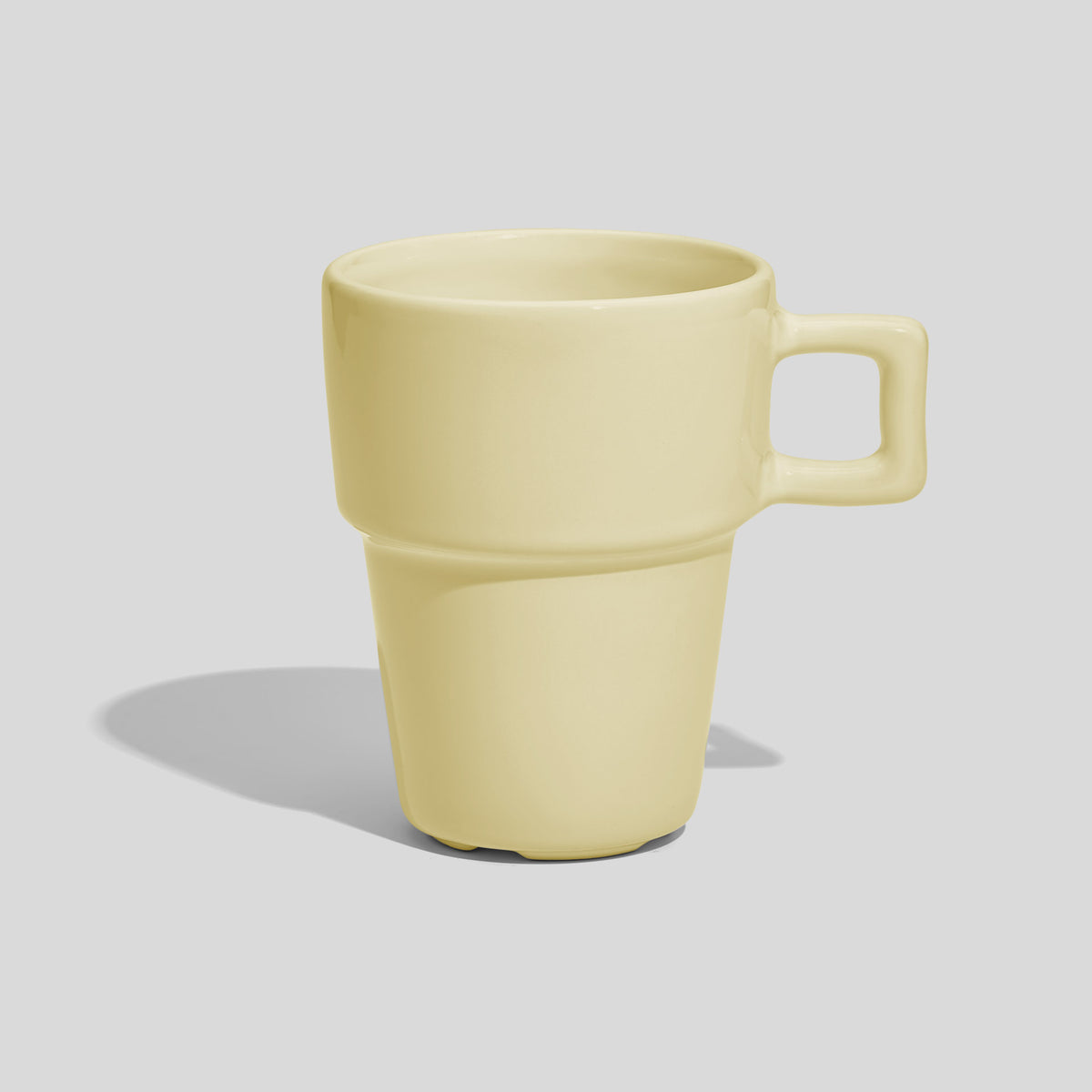 Abgestufte Keramiktasse 200 ml mit eckigem Henkel – Ecru