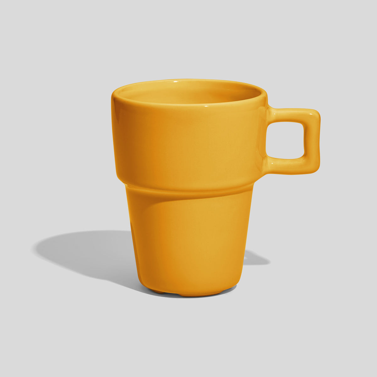 Abgestufte Keramiktasse 200 ml mit eckigem Henkel – Gelb
