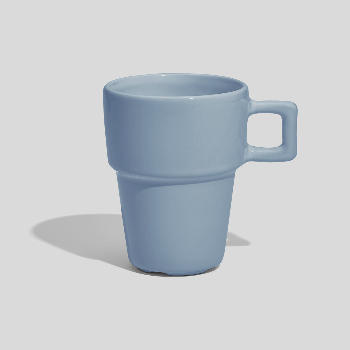 Abgestufte Keramiktasse 200 ml mit eckigem Henkel – Hellblau