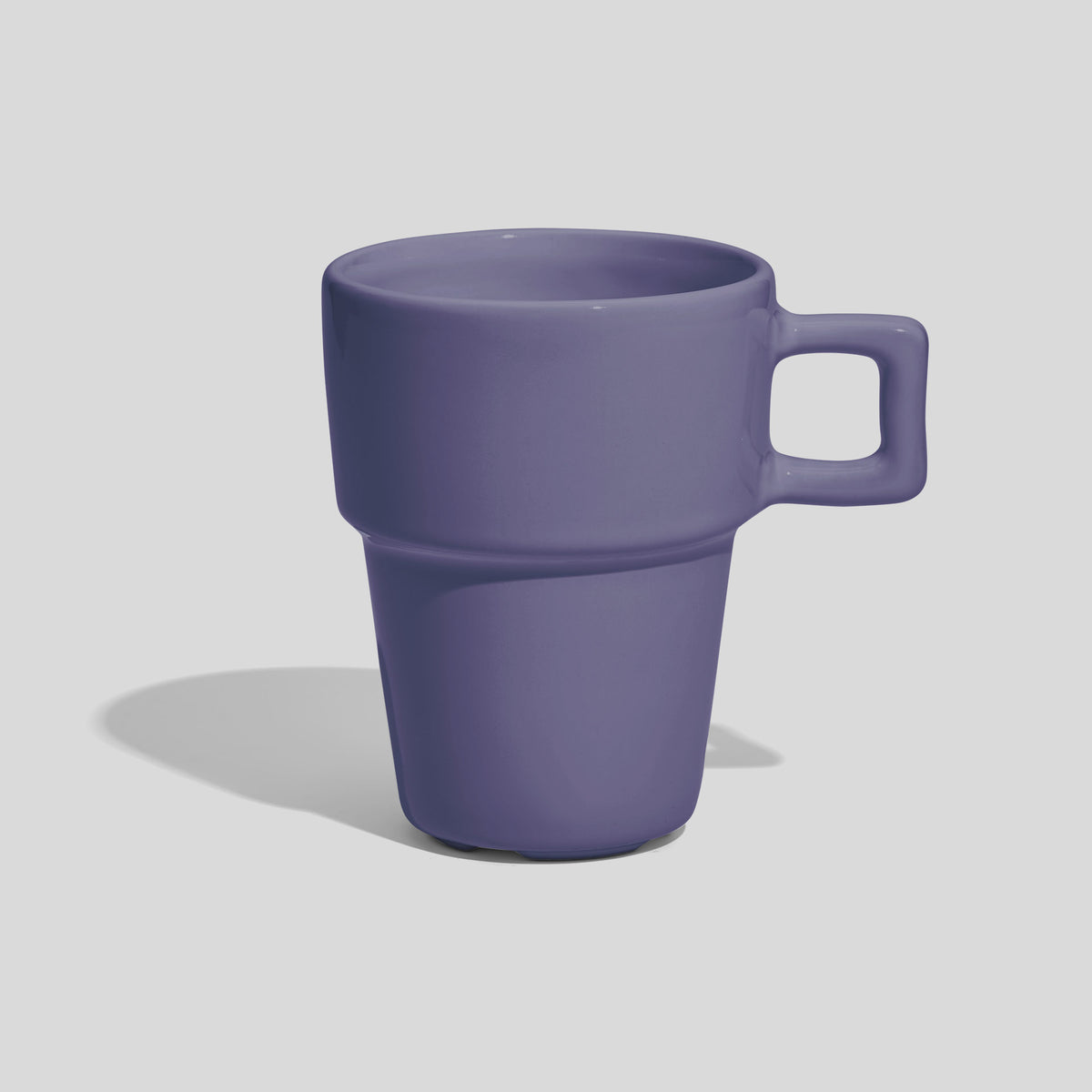 Abgestufte Keramiktasse 200 ml mit eckigem Henkel – Lavendel