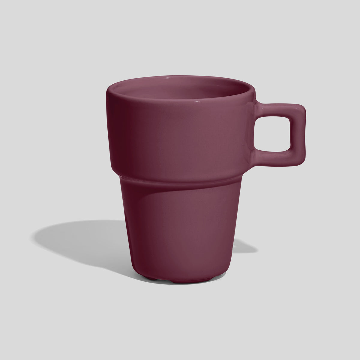 Abgestufte Keramiktasse 200 ml mit eckigem Henkel – Mauve