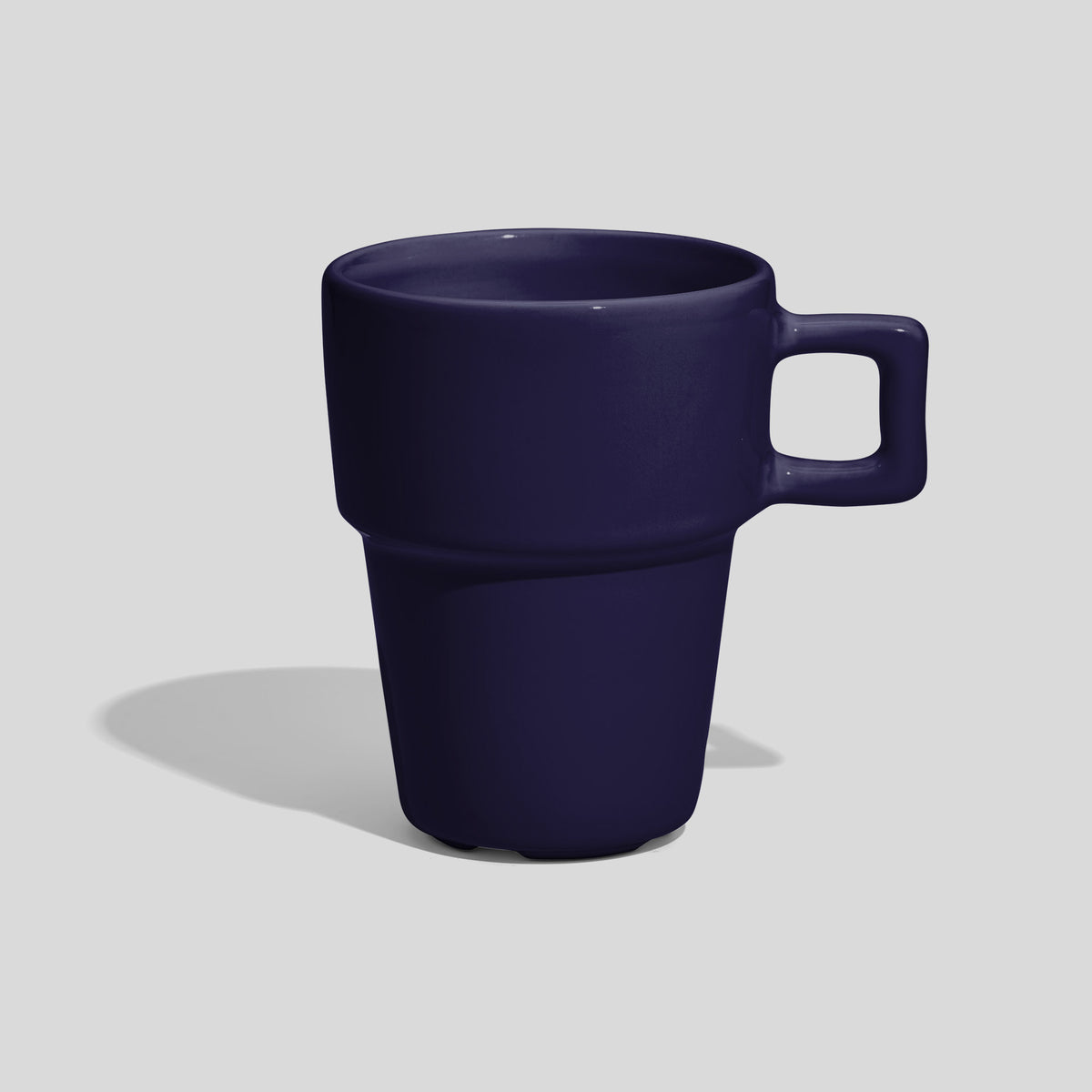 Abgestufte Keramiktasse 200 ml mit eckigem Henkel – Nachtblau