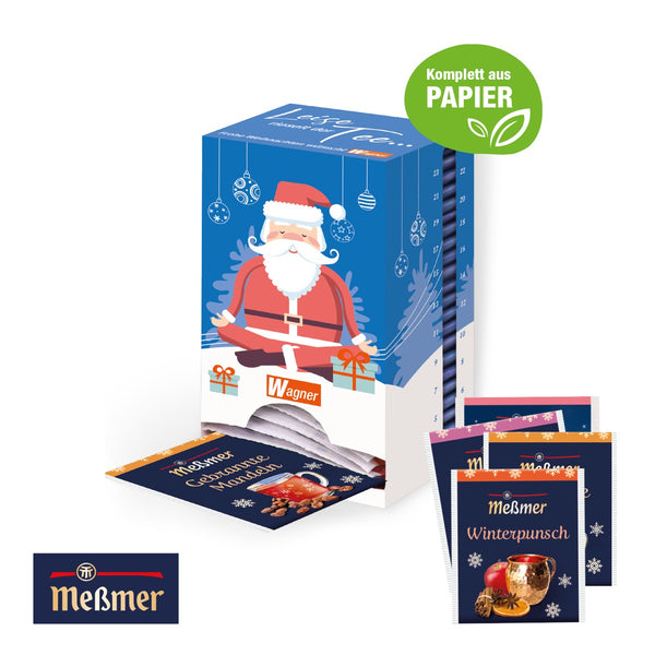 Adventskalender Meßmer Tee Turm mit Logo bedrucken