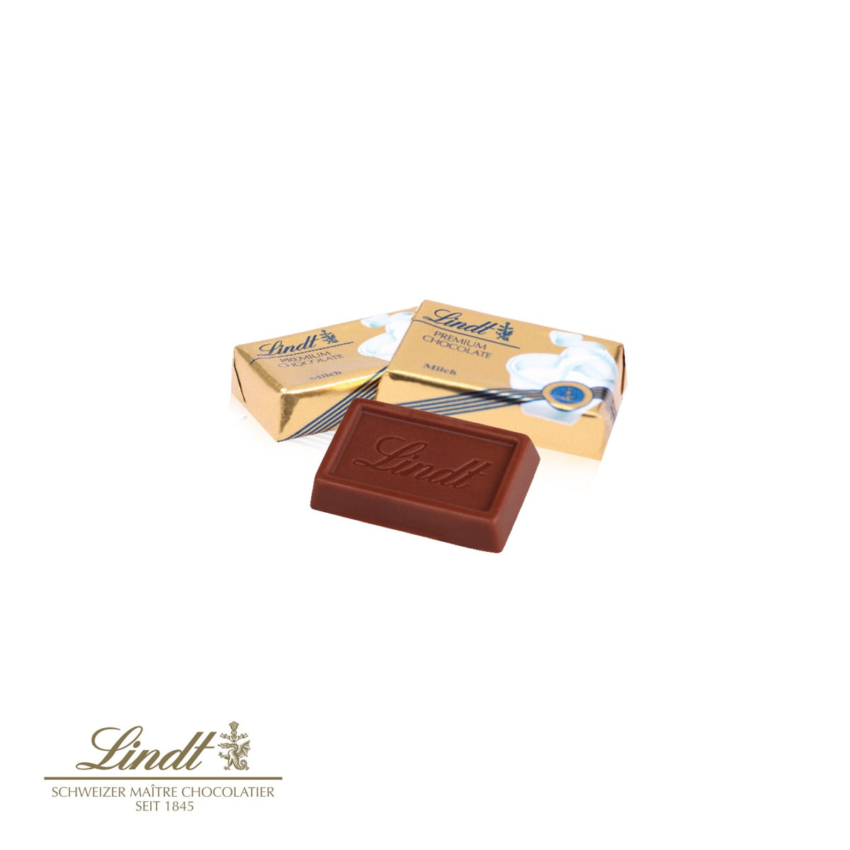 Buchkalender geöffnet mit Schokoladentäfelchen von Lindt